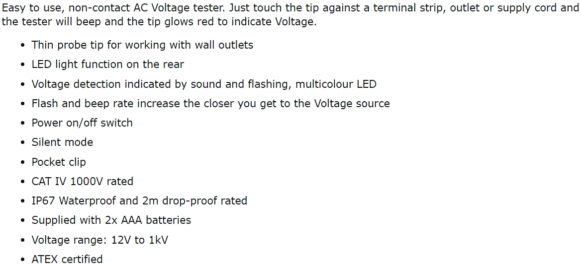 גלאי מתח ללא מגע MMULTICOMP PRO MP780053 TEXT